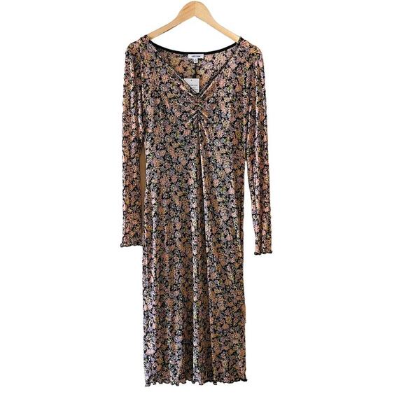 Stitch & Pine Floral Mesh Long Sleeve Dress Size XL NWT - Picture 1 of 7